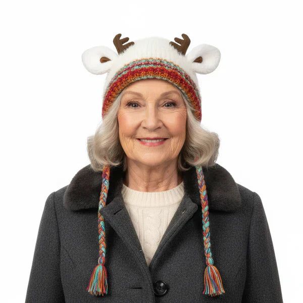 🎁🎄Christmas Sale 49% OFF! 🦌Original Design Festive Christmas Antler Hat🧶