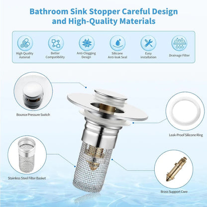 🔥Christmas promotion activities: Bathroom Sink  Universal Pop Up Sink Drain Filter