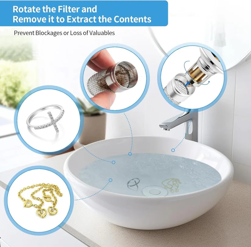 🔥Christmas promotion activities: Bathroom Sink  Universal Pop Up Sink Drain Filter