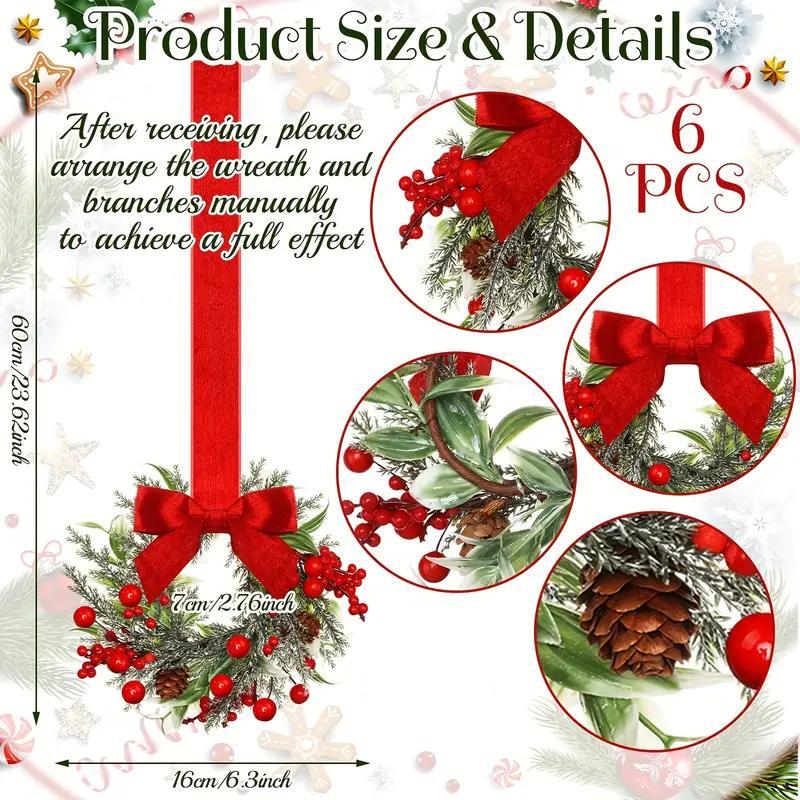 🎄 Christmas Sale 60% OFF – Festive Mini Wreaths for Every Corner